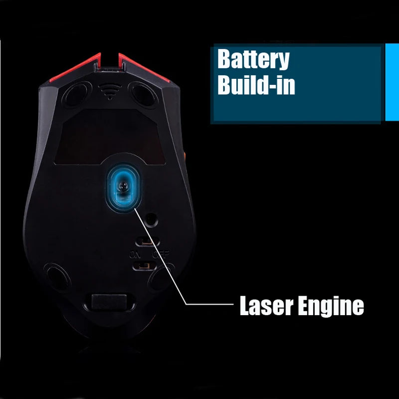 AZZOR Souris d'ordinateur lumineuse sans fil rechargeable gaming