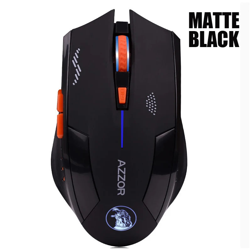 AZZOR Souris d'ordinateur lumineuse sans fil rechargeable gaming