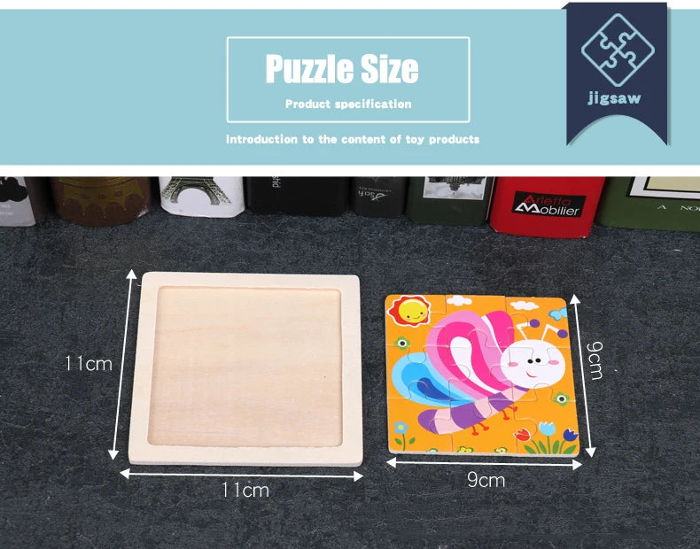 Puzzle en bois 9 pièces