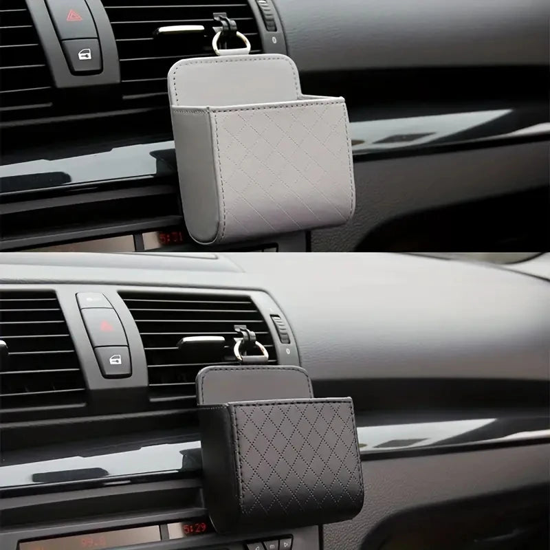 Suporte para telefone para carro, caixa de armazenamento suspensa para ventilação de ar