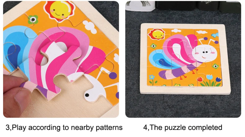 Puzzle en bois 9 pièces
