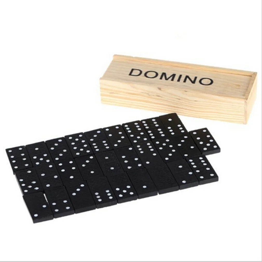 Boîte de jeux de société en bois Black Dominos