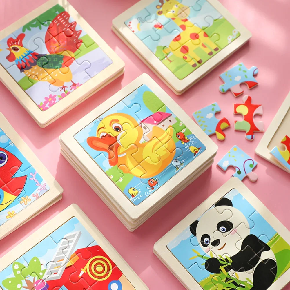 Puzzle en bois 9 pièces