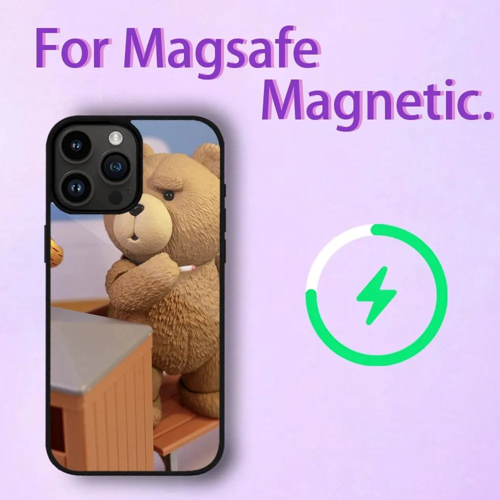 Coque de téléphone magnétique pour iPhone TED