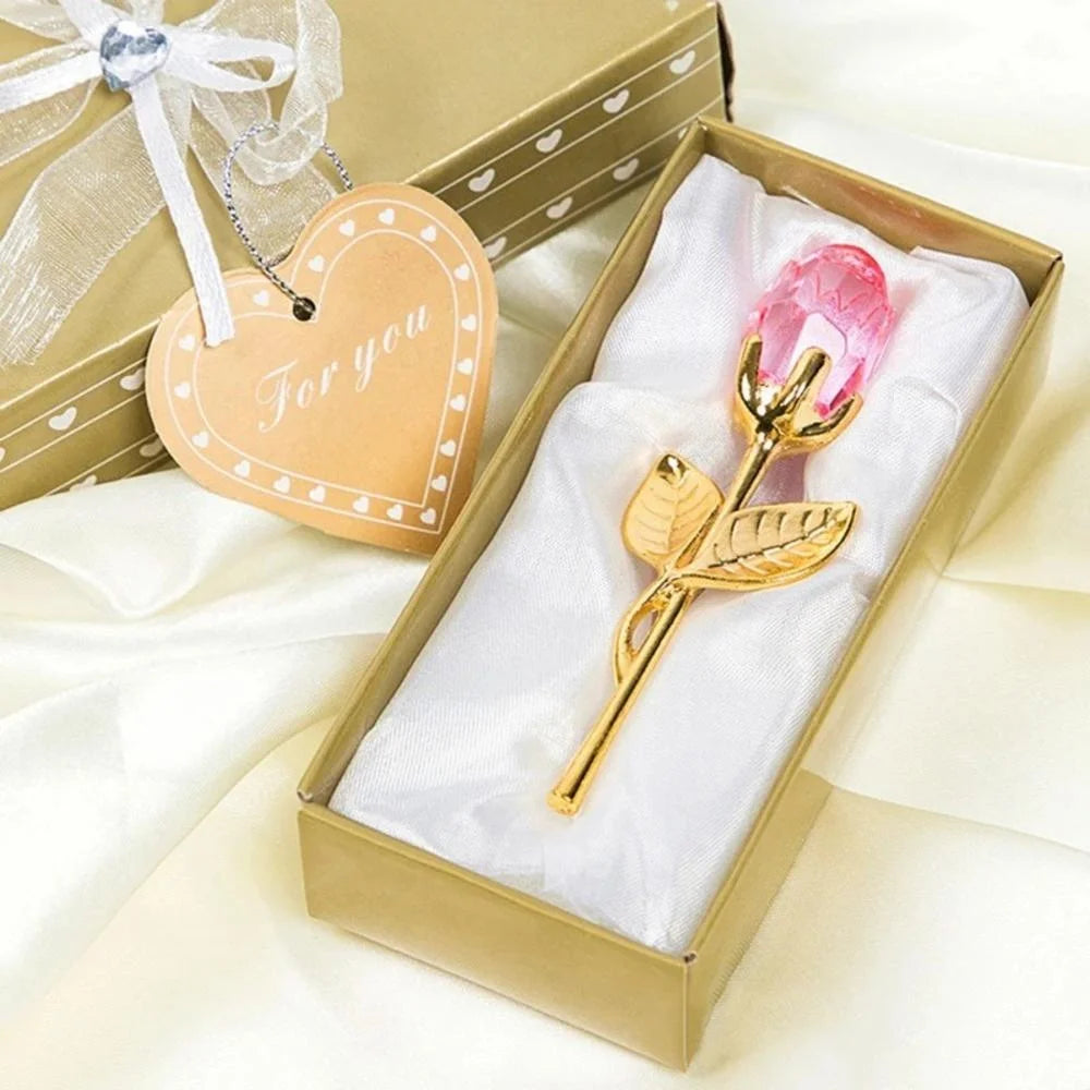 Fleur rose cristal artificielle