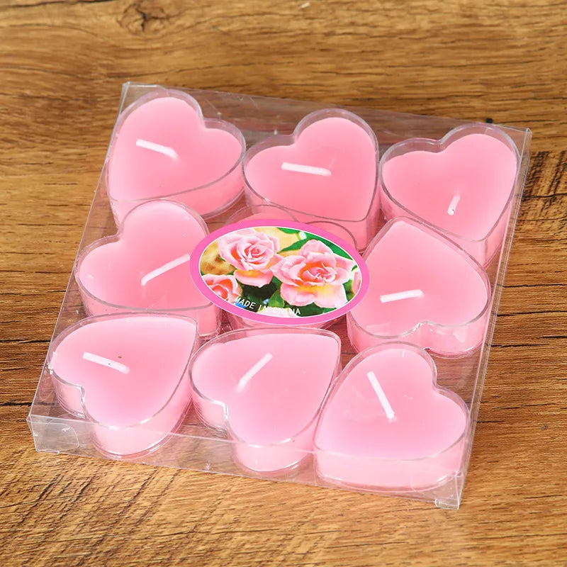 Bougie en forme de cœur 9 pieces