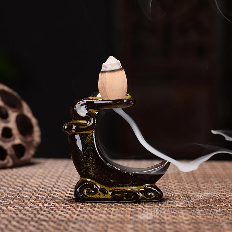 mini brûleur d'encens en chute d'eau