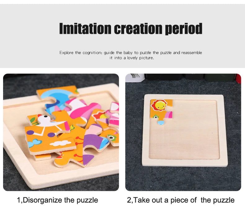 Puzzle en bois 9 pièces