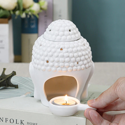 Brûleur d'encens de Bouddha en céramique