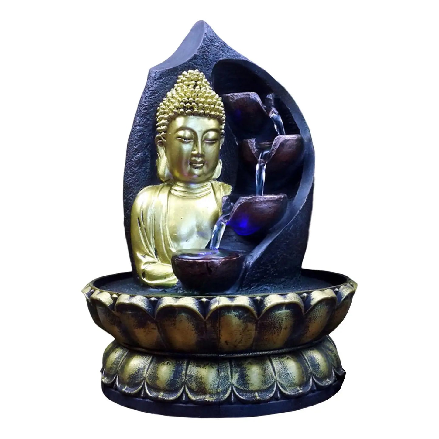 statue de chute d'eau zen Buddha