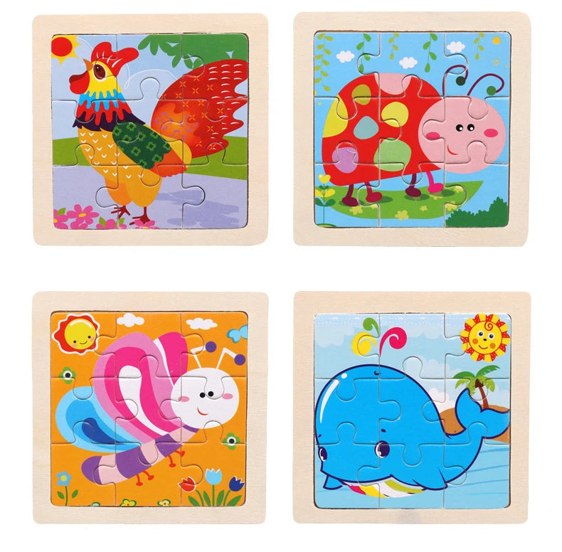 Puzzle en bois 9 pièces