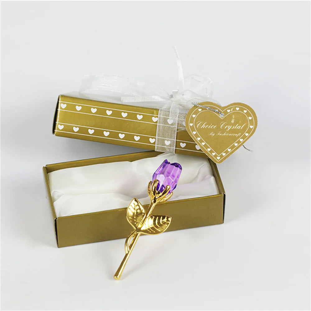 Fleur rose cristal artificielle