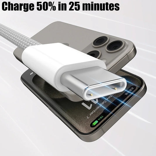 Câble USB C charge rapide, cordon tressé