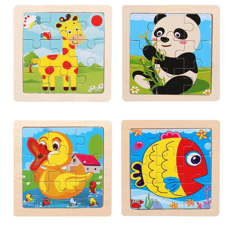 Puzzle en bois 9 pièces