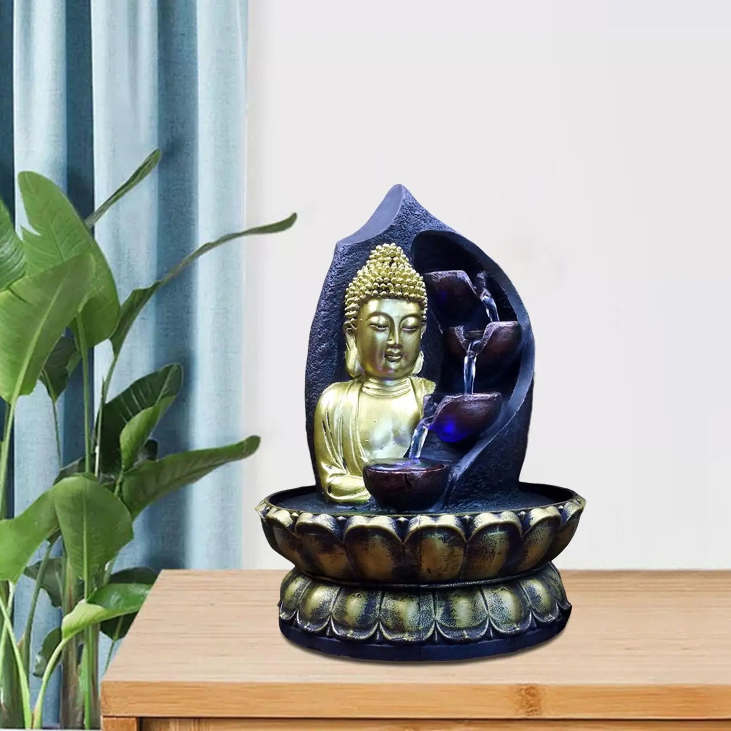 statue de chute d'eau zen Buddha