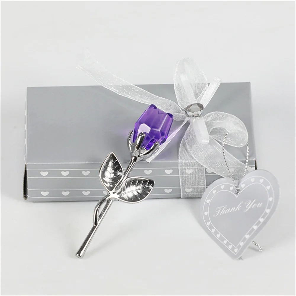 Fleur rose cristal artificielle
