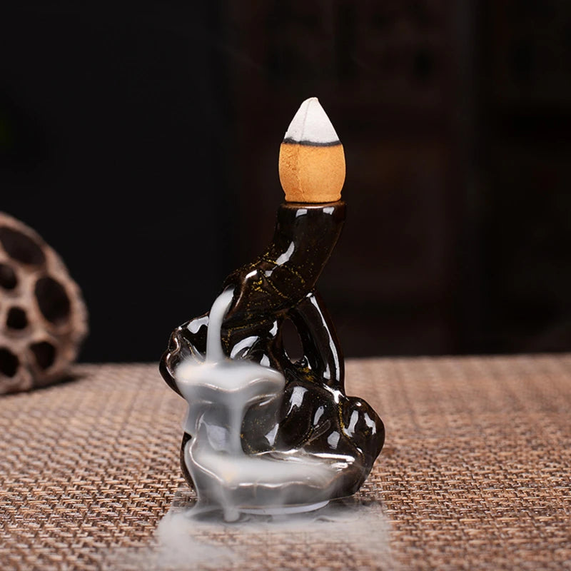 mini brûleur d'encens en chute d'eau