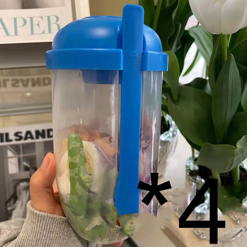 La tasse à salade avec fourchette et couvercle est portable