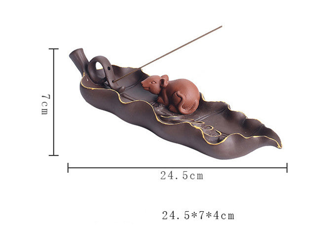 Porte-encens créatif en céramique, brûleur d'encens couché