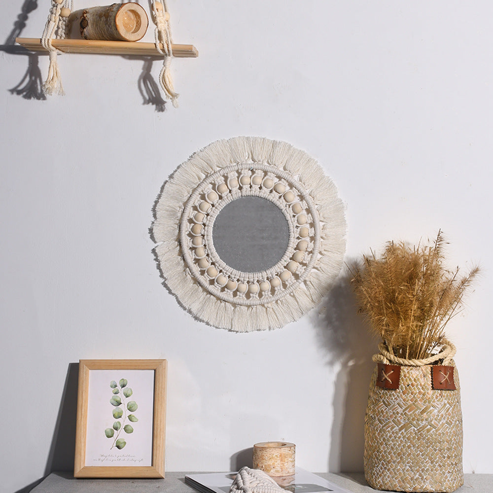 Boho Round Wall Mirror