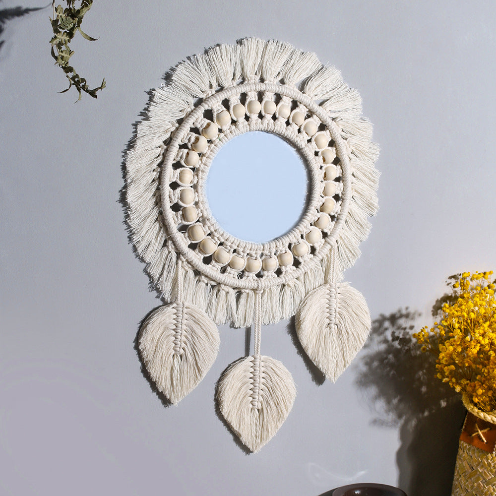 Boho Round Wall Mirror