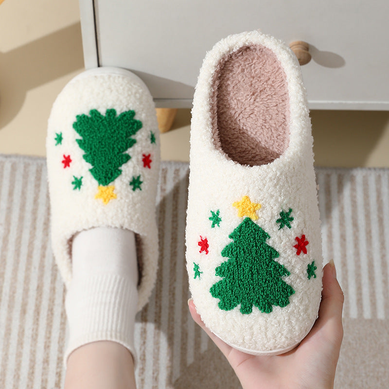 Pantoufles de noël en coton pour femmes et hommes