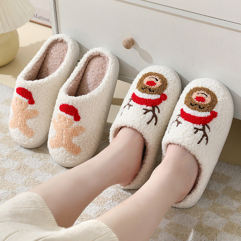 Pantoufles de noël en coton pour femmes et hommes