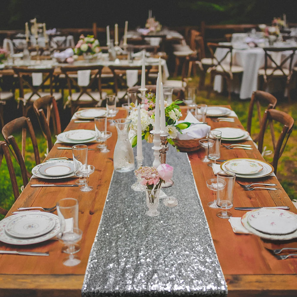 Chemins de table en filet à paillettes