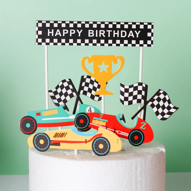 Joyeux anniversaire gâteau Topper voiture de course