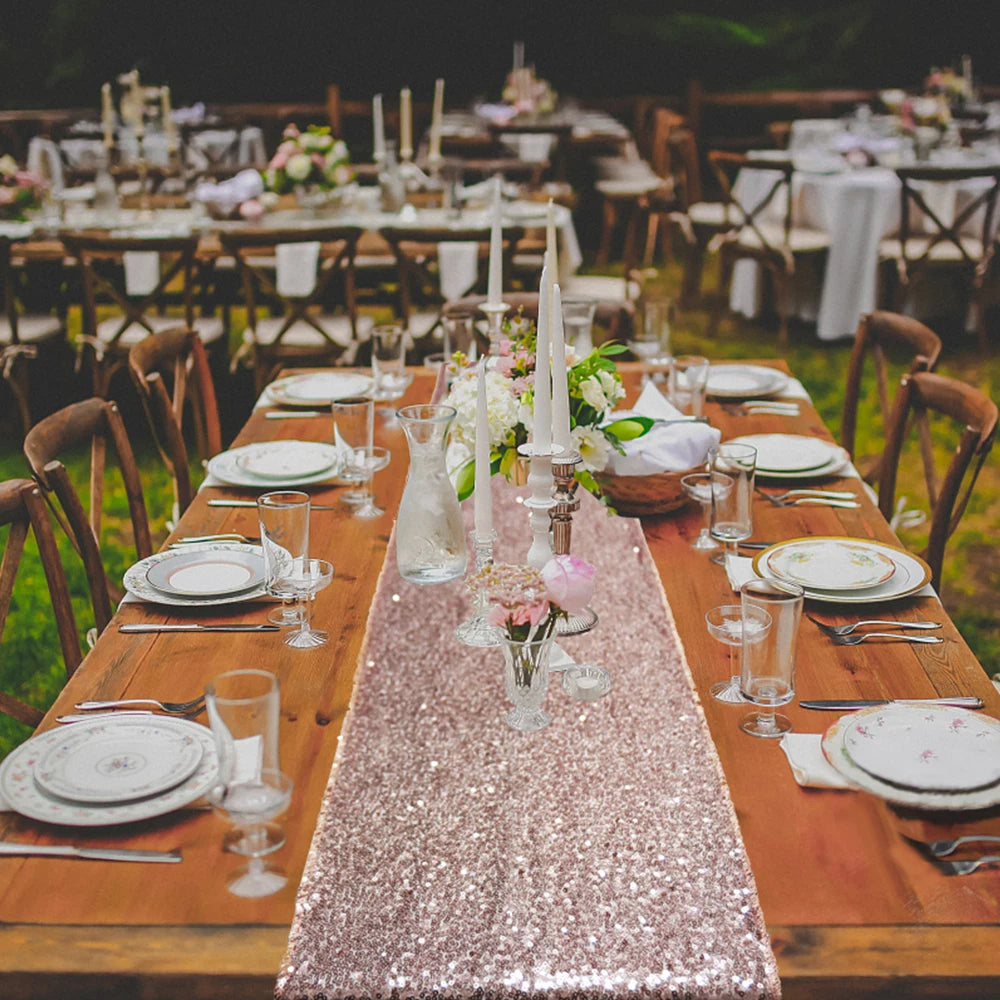 Chemins de table en filet à paillettes