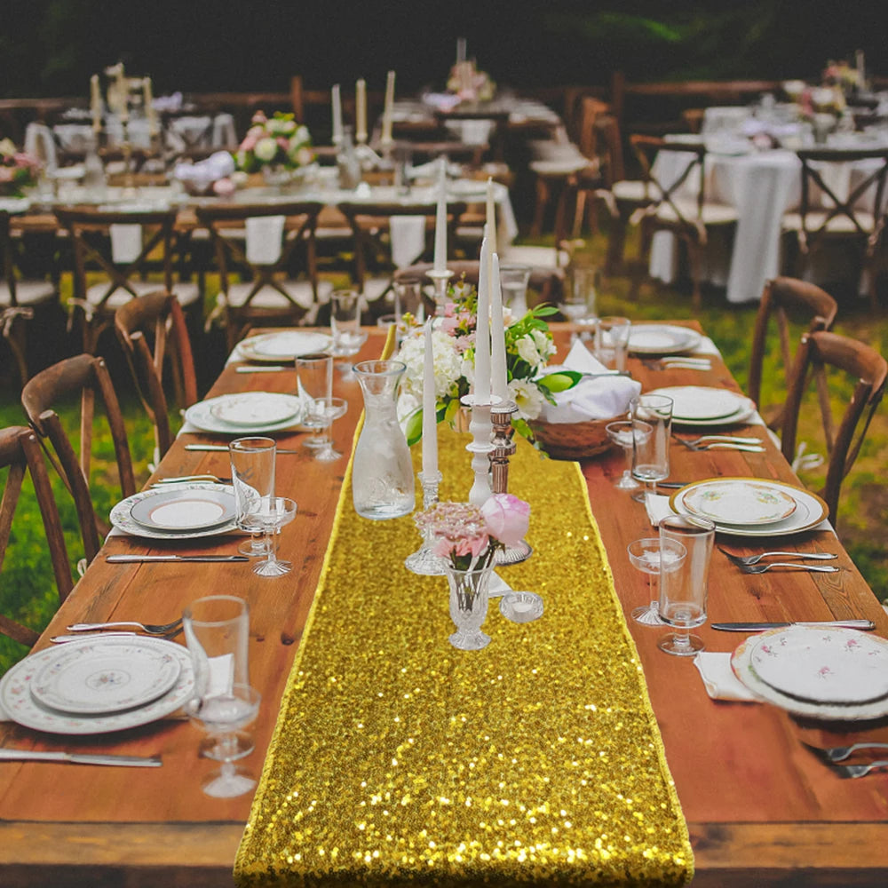 Chemins de table en filet à paillettes