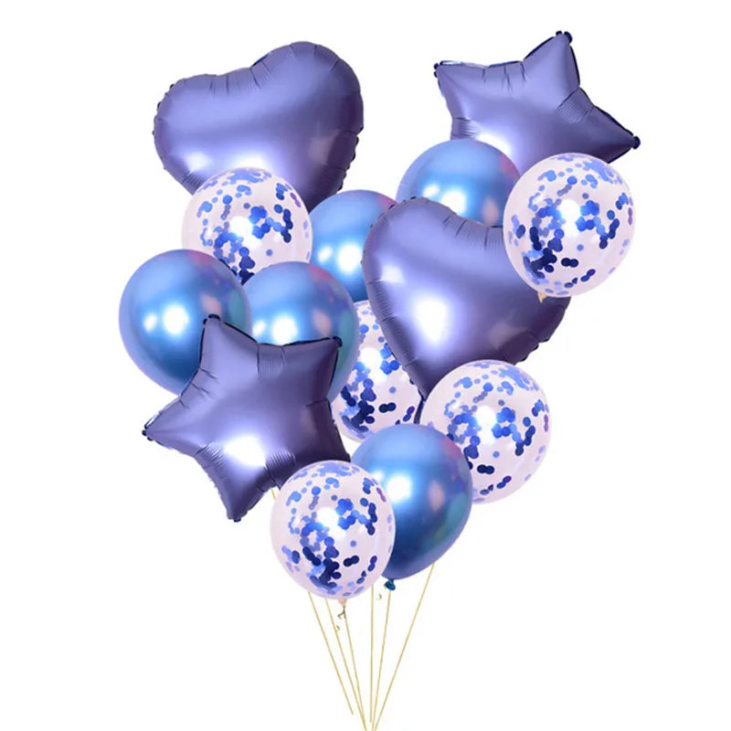 Ballons en latex avec confettis métalliques