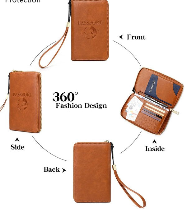 Étui de Voyage Zippé en Cuir PU