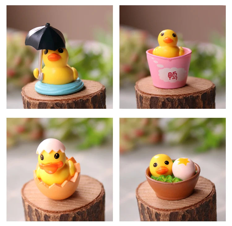 Lot de 4 mini figurines de canard