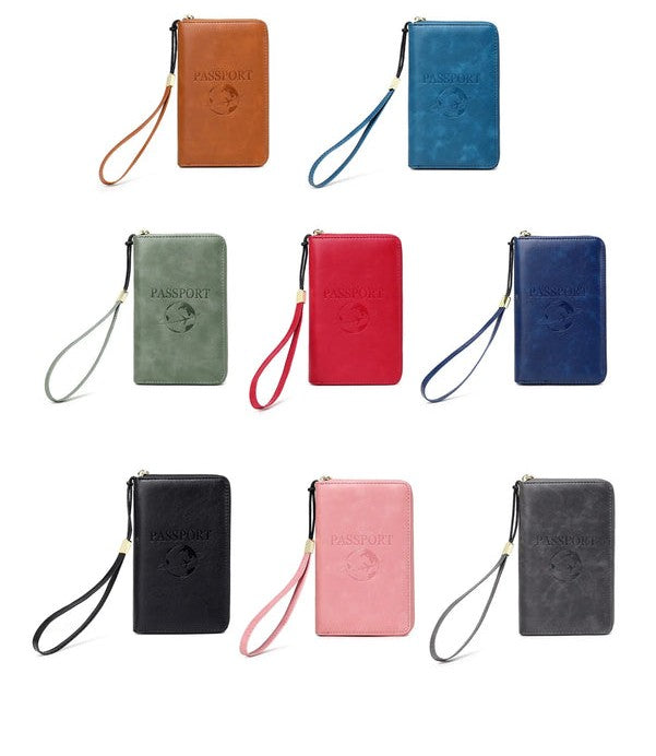 Étui de Voyage Zippé en Cuir PU