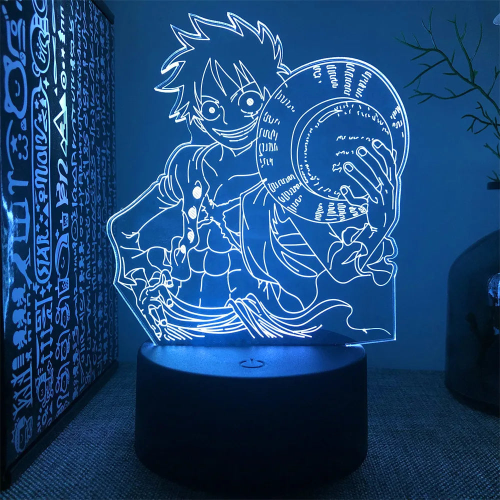 LED 3D veilleuses Zoro Luffy