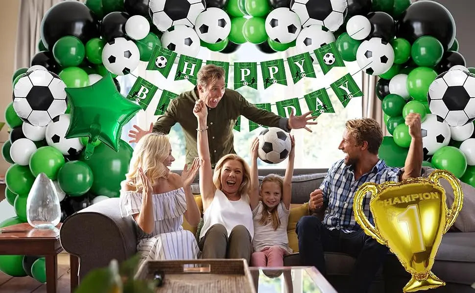 Ballons de football verts pour fête de 8e Anniversaire