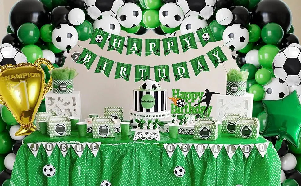 Ballons de football verts pour fête de 8e Anniversaire