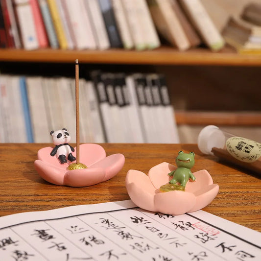 Porte Encens Lotus avec animaux – Décoration Zen