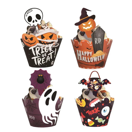 Emballages de Cupcake d'halloween, 12/24 pièces