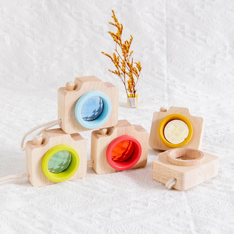 Jouets kaléidoscope colorés en bois pour bébé