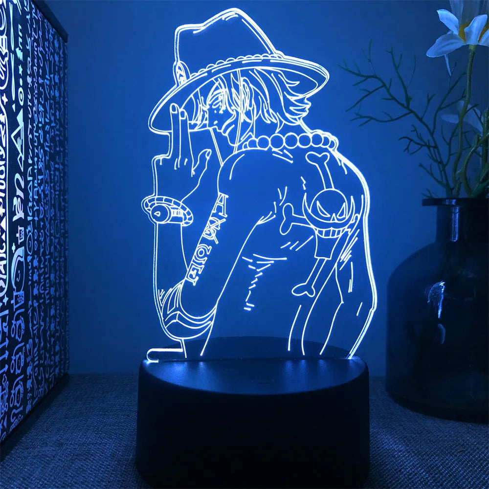 LED 3D veilleuses Zoro Luffy