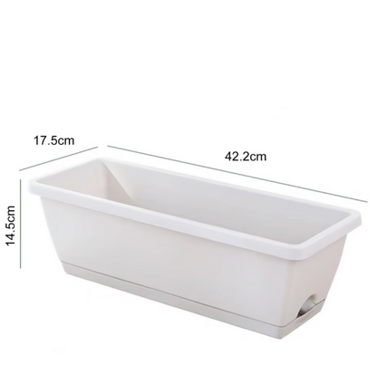 Bac à Fleurs Rectangulaire avec Système de Drainage Intégré