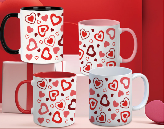 Mug Céramique Motifs Cœurs