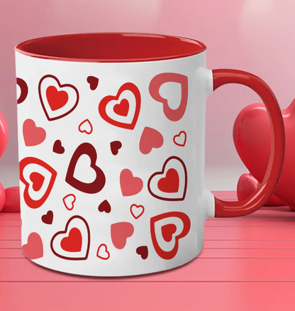 Mug Céramique Motifs Cœurs
