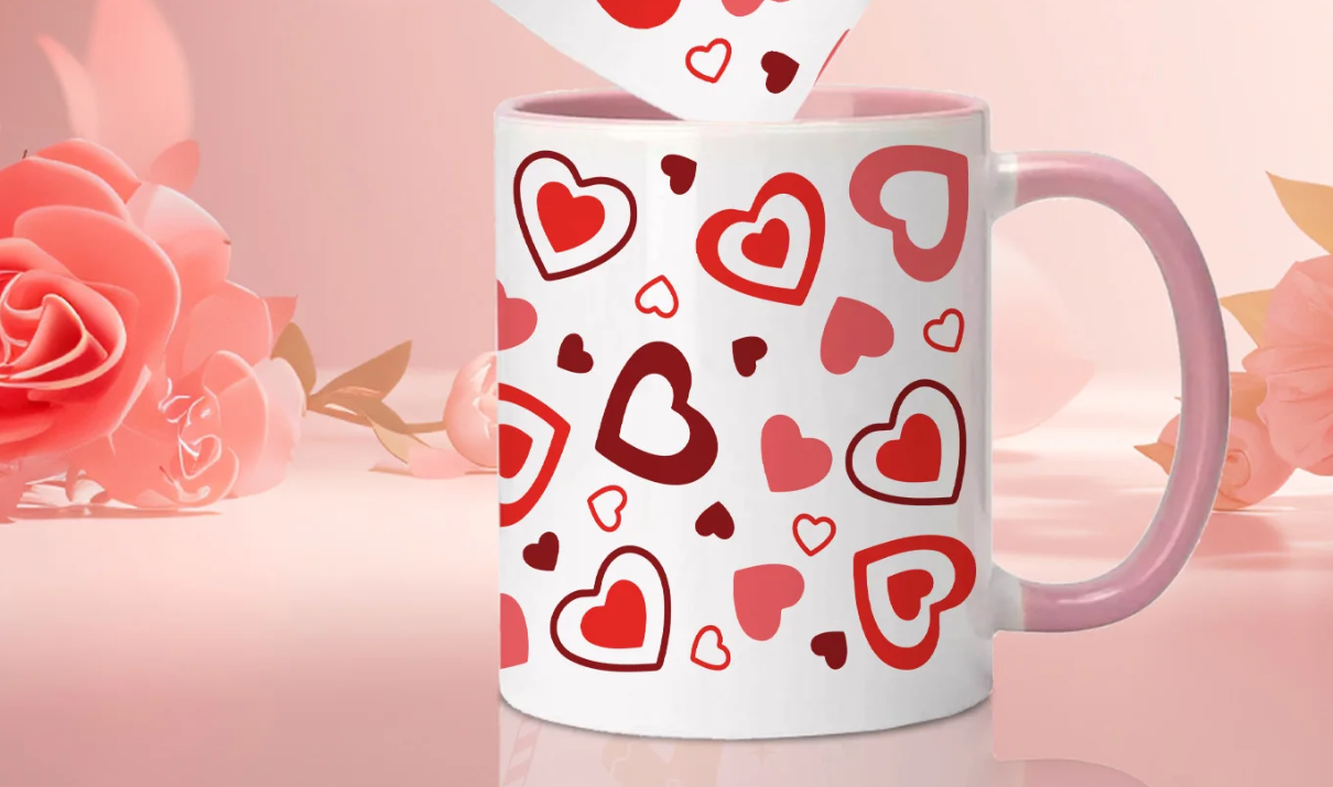 Mug Céramique Motifs Cœurs