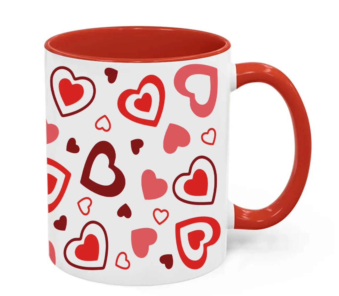 Mug Céramique Motifs Cœurs