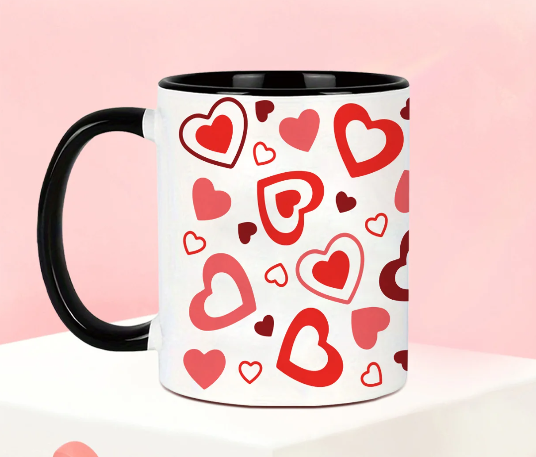 Mug Céramique Motifs Cœurs