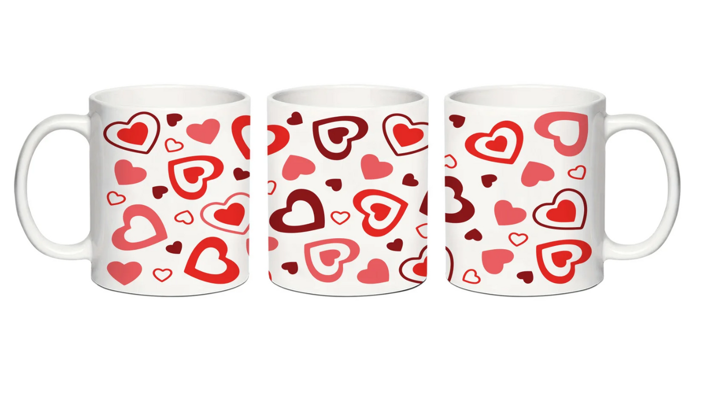 Mug Céramique Motifs Cœurs