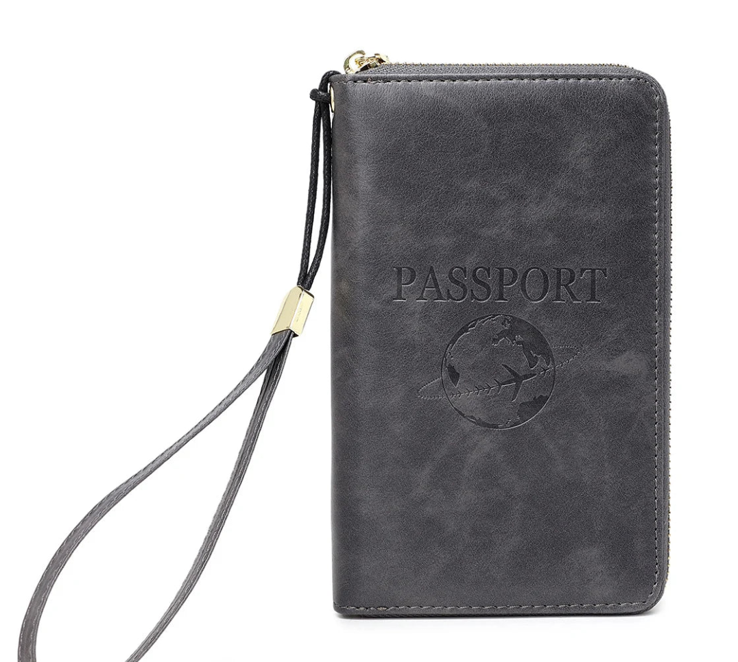 Étui de Voyage Zippé en Cuir PU